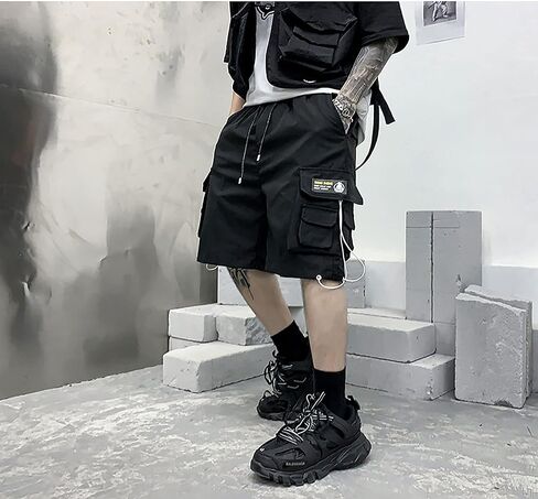 الرجال الشارع الشهير اليابانية Sweatpants الصيف السراويل وزرة Tripp Goth Techwear الهيب هوب البضائع السراويل للرجال in Kuwait