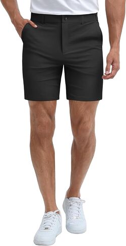 MAGNIVIT Mens Lightweight Golf Casual Shorts Quick Dry Classic-Fit Daily Outfit Drawstring Elastic Waist with Pockets in Saudi Arabia
