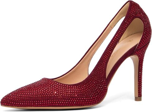NEWBELLA Women's Glitter Stiletto Heels - Pointed Toe High Heels with Hollowed-Out Sides, Sparkly Dress Pumps for Parties, Evening in Saudi Arabia