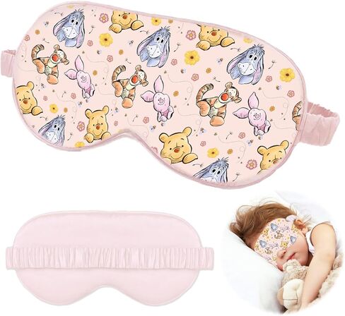 Winnie Sleep Eye Masks for Kids Women, Sleep Eye Mask Blindfold with Elastic Strap/Headband, Soft Eye Cover Eyeshade for Night Sleeping for Sleep Travel Nap in Saudi Arabia