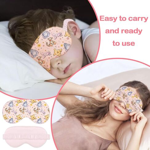 Winnie Sleep Eye Masks for Kids Women, Sleep Eye Mask Blindfold with Elastic Strap/Headband, Soft Eye Cover Eyeshade for Night Sleeping for Sleep Travel Nap in Saudi Arabia