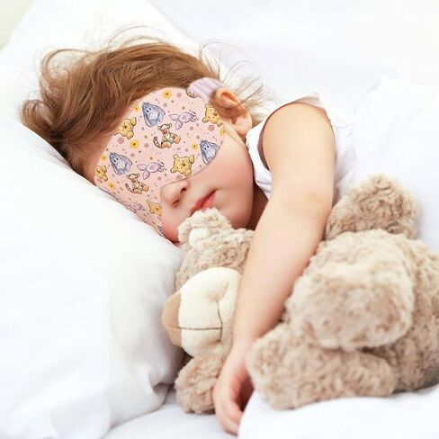 Winnie Sleep Eye Masks for Kids Women, Sleep Eye Mask Blindfold with Elastic Strap/Headband, Soft Eye Cover Eyeshade for Night Sleeping for Sleep Travel Nap in Saudi Arabia