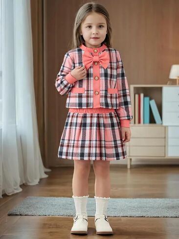 Girls Clothes Fashion Jacket Top and Skirt Set Cute Outfit in Saudi Arabia