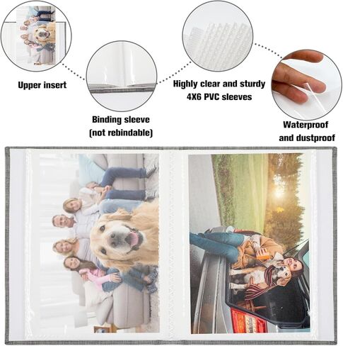 Photo Albums 4x6 Pictures, 100 Pictures Bookself Album for Family Anniversaries Wedding(Grey) in Saudi Arabia