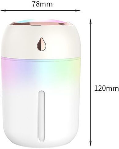 Small Cool Mist Humidifier & Aroma Diffuser, 330ml Small USB Desktop Air Moisturizer for Home Office - White in Saudi Arabia