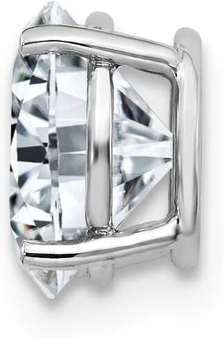 14K White Gold 2.00ct. 8.0mm Round Colorle Sterling Silver Moissanite Solitaire Pend on cable chain Necklace in Saudi Arabia