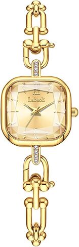 Gosasa Dainty Women’s Square Quartz Watch with Stainless Steel Chain-Link Bracelet Elegant Dress Bangle Wristwatch Gift for Mom Wife in Saudi Arabia