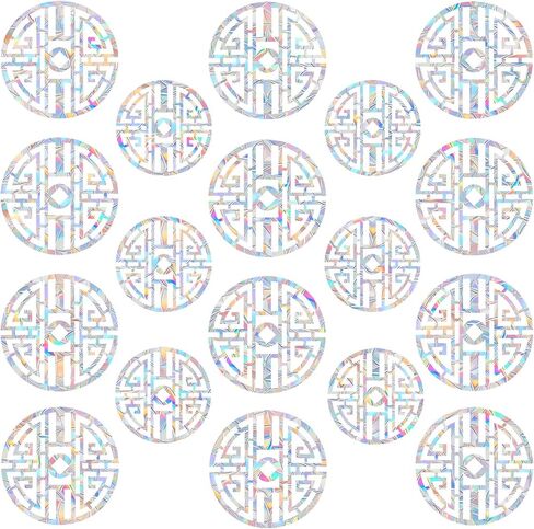 18 PCS Window Decals for Bird Strikes - Anti-Collision Window Decals to Save Birds from Window Collisions,Non Adhesive Reusable Rainbow Prism Window Stickers (18CH6A) in Saudi Arabia