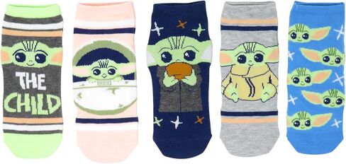 STAR WARS The Mandalorian The Child Baby Yoda Juniors/Womens 5 Pack Ankle Socks Shoe Size 4-10 in Saudi Arabia