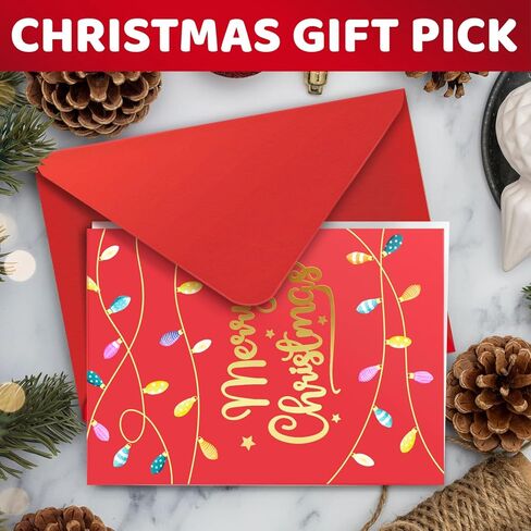 HAPPYPOP Christmas Gift Ideas for Women - Christmas Secret Santa Gifts for Men, Light Holiday Socks, Xmas Stocking Stuffers for Teens with Greeting Card in Saudi Arabia