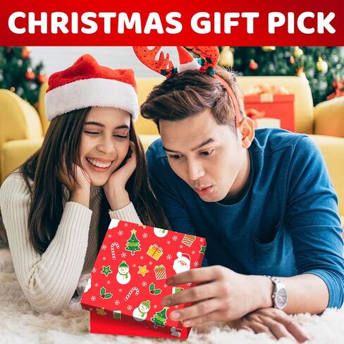 HAPPYPOP Christmas Gift Ideas for Women - Christmas Secret Santa Gifts for Men, Light Holiday Socks, Xmas Stocking Stuffers for Teens with Greeting Card in Saudi Arabia