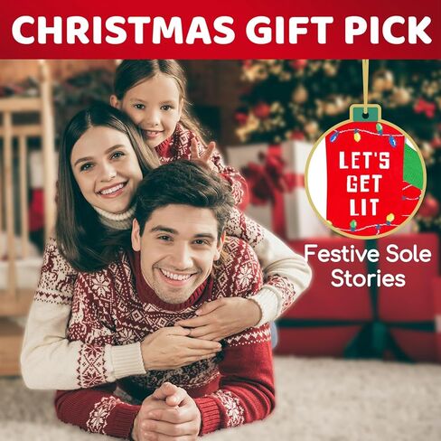 HAPPYPOP Christmas Gift Ideas for Women - Christmas Secret Santa Gifts for Men, Light Holiday Socks, Xmas Stocking Stuffers for Teens with Greeting Card in Saudi Arabia