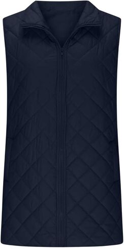 Long Puffer Vest Women Full Zip Sleeveless Jacket Winter Warm down Coat Lightweight Quilted Jackets with No Hood in Saudi Arabia