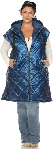 سترة منتفخة طويلة معدنية مقاس كبير للسيدات من White Mark in Kuwait