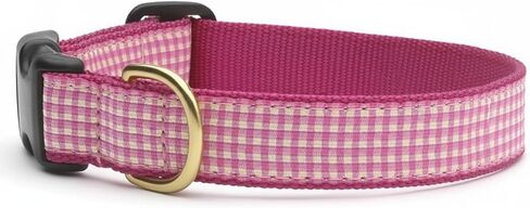 Up Country Pink Gingham Dog Collar, Small (9 to 15 inches) 5/8 inch Narrow Width in Saudi Arabia