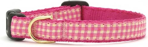 Up Country Pink Gingham Dog Collar, Small (9 to 15 inches) 5/8 inch Narrow Width in Saudi Arabia
