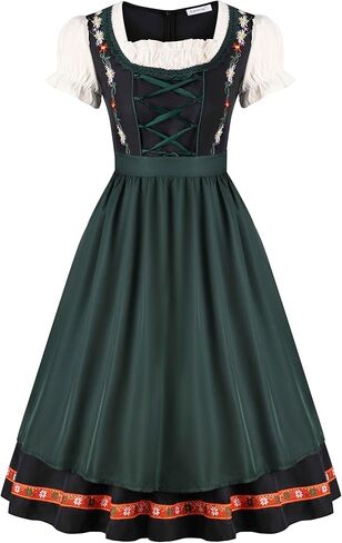 زي مهرجان أكتوبر النسائي قطعتين، فستان درندل البافاري للنساء مع مريلة، زي خادمة البيرة in Kuwait