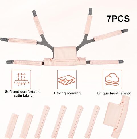 7 PCS Satin CPAP Mask Strap Covers, Comfortable CPAP Strap Covers, Silky CPAP Mask Cushions to Fit F&P Simplus Full Face Mask, Anti Wrinkle CPAP Hair Protector for Reducing Red Marks (Pink) in Saudi Arabia