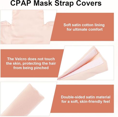 7 PCS Satin CPAP Mask Strap Covers, Comfortable CPAP Strap Covers, Silky CPAP Mask Cushions to Fit F&P Simplus Full Face Mask, Anti Wrinkle CPAP Hair Protector for Reducing Red Marks (Pink) in Saudi Arabia