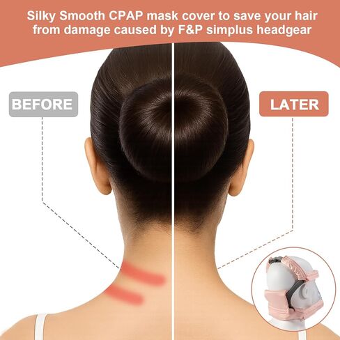 7 PCS Satin CPAP Mask Strap Covers, Comfortable CPAP Strap Covers, Silky CPAP Mask Cushions to Fit F&P Simplus Full Face Mask, Anti Wrinkle CPAP Hair Protector for Reducing Red Marks (Pink) in Saudi Arabia