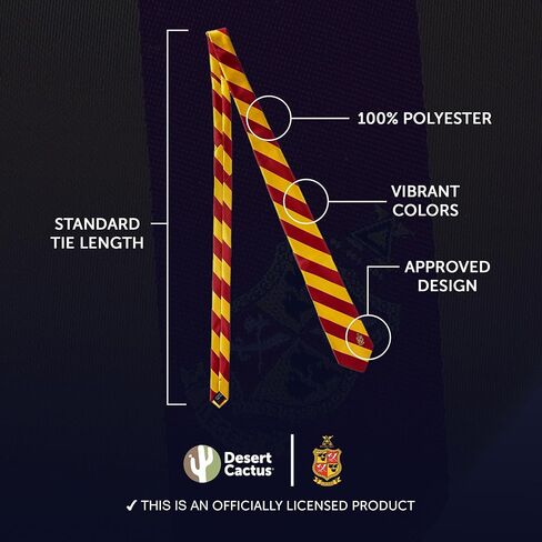 Desert Cactus Delta Chi Neck Tie Delta Chi Fraternity Greek Formal Occasion 100% Polyester Necktie with Logo, Officially Licensed (Style A) in Saudi Arabia