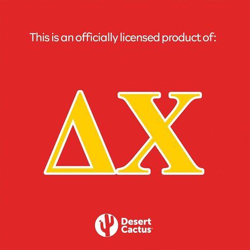 Desert Cactus Delta Chi Neck Tie Delta Chi Fraternity Greek Formal Occasion 100% Polyester Necktie with Logo, Officially Licensed (Style A) in Saudi Arabia