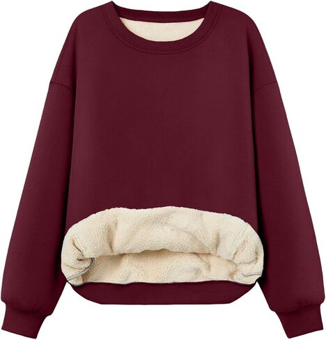 العصرية الملكة المرأة الشتاء الصوف شيربا اصطف البلوز Crewneck كم طويل البلوز هوديس وتتسابق الملابس 2024 in Kuwait