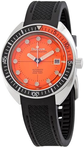 Bulova Devil Diver Oceanographer Black Rubber Strap Watch 41mm - 96B350 in Saudi Arabia