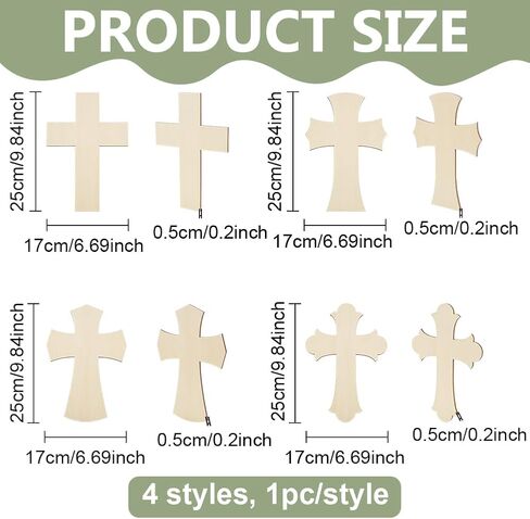FINGERINSPIRE 4 Pcs 4 Styles Wooden Mosaic Base 9.8x6.6x0.2 inch Cross Shapes Mosaic Substrates for Sunday School Window Art Classroom Decorations Crafts Creative Art Projects in Saudi Arabia