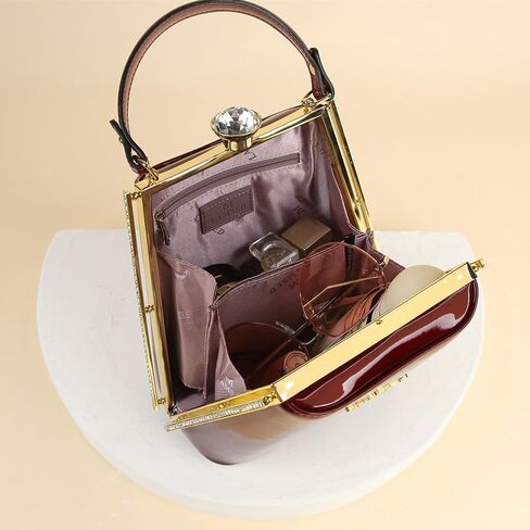 Luxury Fashion Diamonds Purse Women Leather Evening Bag Small Shoulder Crossbody Bag Crystal Buckle Party Mobile Phone Bags in Saudi Arabia