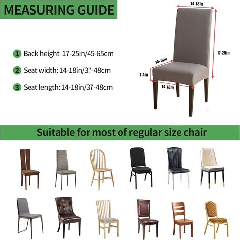 مجموعة أغطية كراسي تناول الطعام الفاخرة المقاومة للماء مكونة من 4 قطع، أغطية كراسي تناول الطعام من الألياف اللدنة للفندق والمطاعم والولائم والمطبخ (رمادي داكن) in Kuwait