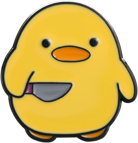 Yellow Duck Holding a Banana Knife penguin Holding a Knife Cute Duckling Enamel Pin Brooch Alloy Badge Schoolbag decoration for Backpacks in Saudi Arabia