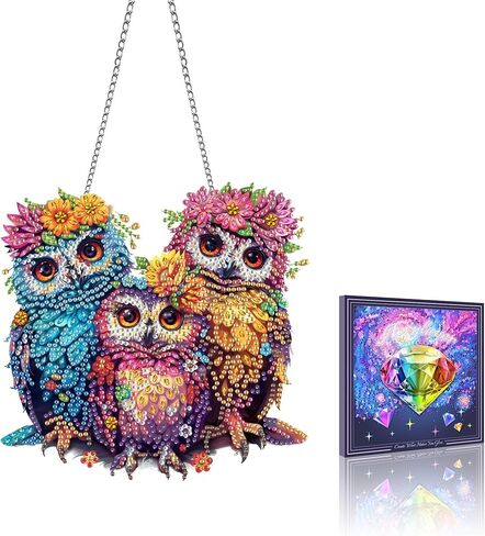 VAIIEYO Eagle Diamond Painting Hanging Ornament,National Flag Diamond Painting Suncatchers Double Side Hanging Kit with Chain, 7.5x7.5 inch Crystal Pendant Art Craft for Gift Home Wall Door Decoration in Kuwait