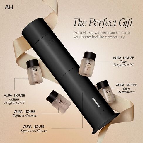 مجموعة Aura House Ultimate Diffuser Kit - موزع هواء بارد ذكي يعمل بالبلوتوث مع زيوت عطرية ومنظف ومعادل - نظام رائحة منزلي كامل وسهل in Kuwait
