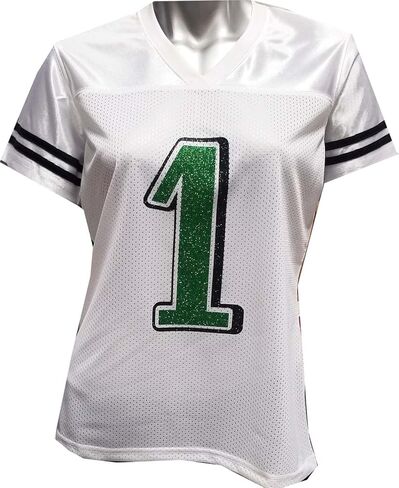 Custom Womens Blinged Football White Mesh Jersey Jalen Hurts Size XX-Large 2XL XXL in Saudi Arabia