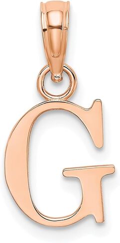 Jewelry Affairs 14K Rose Gold Letter Initial Pendant, Block Font, 13x10mm in Saudi Arabia