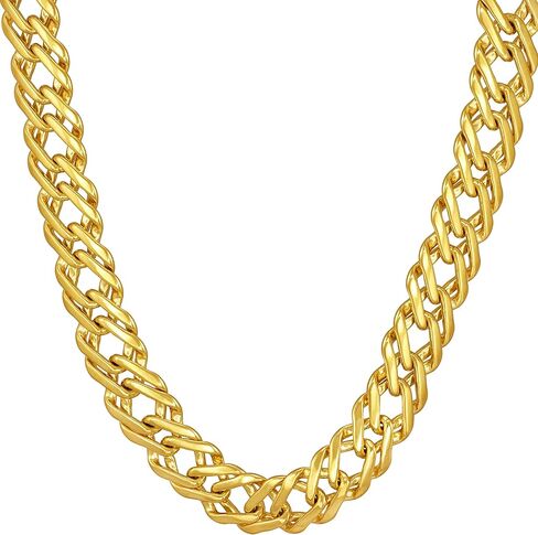 LIFETIME JEWELRY 7.7mm Venetian Chain Necklace for Women & Teen 24k Gold Plated in Saudi Arabia