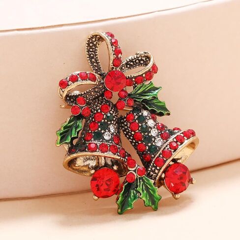 Christmas Brooches Pins for Women Fashion Christmas Tree Candy Cane Bell Elk Brooch and Pins Bulk Holiday Brooches for Women Vintage Christmas Pins Accessories Jewelry in Saudi Arabia