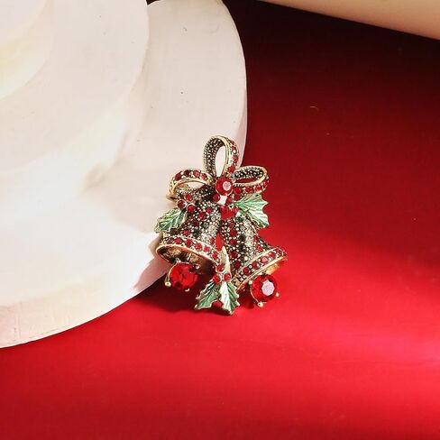 Christmas Brooches Pins for Women Fashion Christmas Tree Candy Cane Bell Elk Brooch and Pins Bulk Holiday Brooches for Women Vintage Christmas Pins Accessories Jewelry in Saudi Arabia