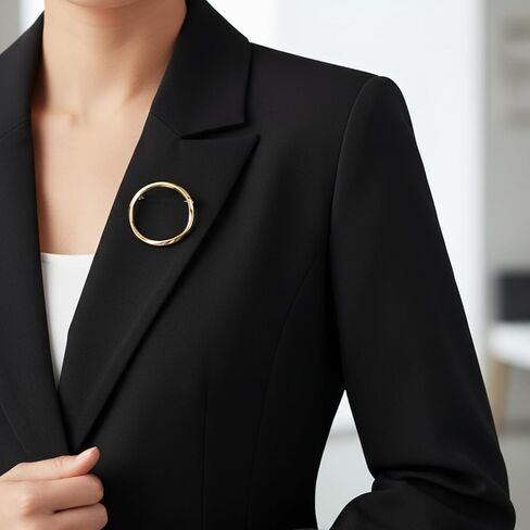 Round Circle Brooch Lapel Shawl Pin, Simple Geometry Hollow Metal Brooch Pin for Women Minimalist Dress Suit Scarf Hat Sweater Backpack Clothes Accessories Decoration Brooches Pins Fashion Jewelry in Saudi Arabia