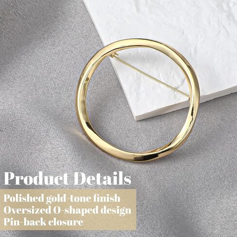 Round Circle Brooch Lapel Shawl Pin, Simple Geometry Hollow Metal Brooch Pin for Women Minimalist Dress Suit Scarf Hat Sweater Backpack Clothes Accessories Decoration Brooches Pins Fashion Jewelry in Saudi Arabia