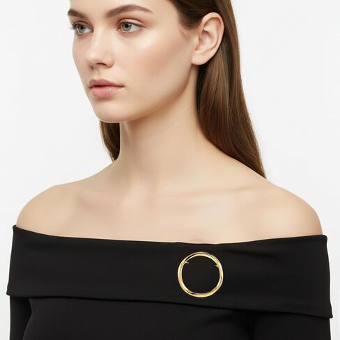 Round Circle Brooch Lapel Shawl Pin, Simple Geometry Hollow Metal Brooch Pin for Women Minimalist Dress Suit Scarf Hat Sweater Backpack Clothes Accessories Decoration Brooches Pins Fashion Jewelry in Saudi Arabia
