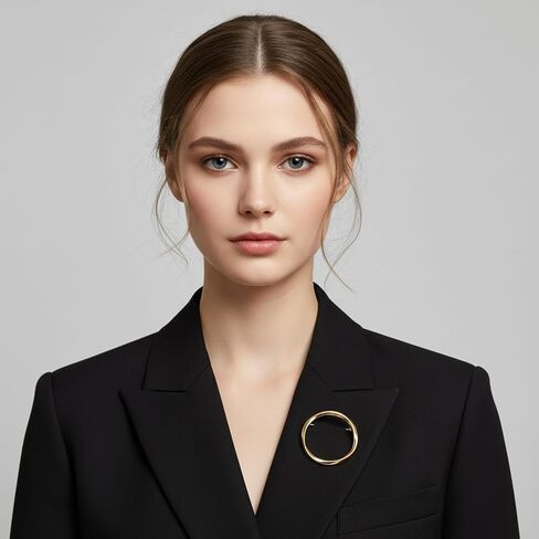 Round Circle Brooch Lapel Shawl Pin, Simple Geometry Hollow Metal Brooch Pin for Women Minimalist Dress Suit Scarf Hat Sweater Backpack Clothes Accessories Decoration Brooches Pins Fashion Jewelry in Saudi Arabia