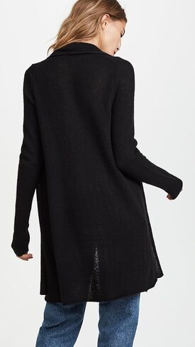 White & Warren Women's Essential Trapeze Robe, Black, S in Saudi Arabia