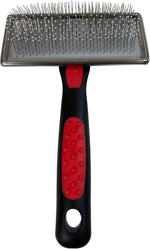 Ryan's Pet Supplies Paw Brothers Soft Flat Slicker Brush مع نصائح دبوس مغلفة ، كبيرة/X-Large لمحترفي العدسيين in Kuwait