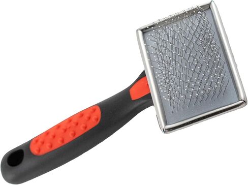 Ryan's Pet Supplies Paw Brothers Soft Flat Slicker Brush مع نصائح دبوس مغلفة ، كبيرة/X-Large لمحترفي العدسيين in Kuwait