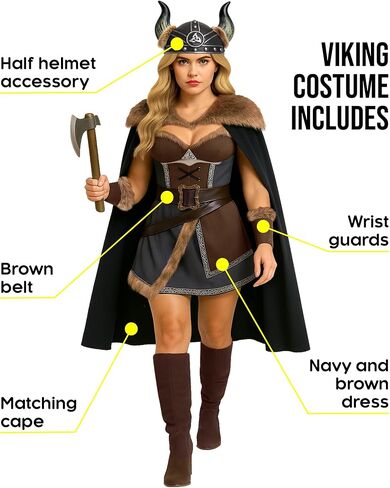 Morph Warrior Viking Costume Women Barbarian Womens Viking Costume Adult Warrior Halloween Costumes for Women in Saudi Arabia