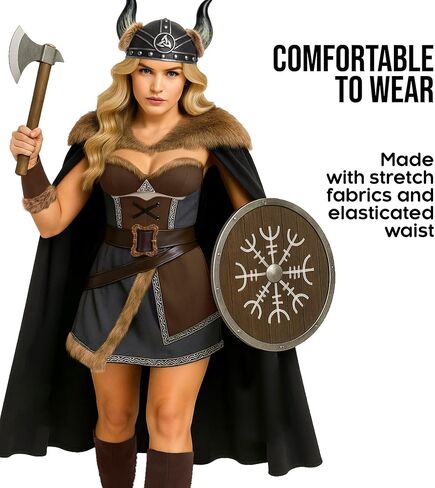 Morph Warrior Viking Costume Women Barbarian Womens Viking Costume Adult Warrior Halloween Costumes for Women in Saudi Arabia