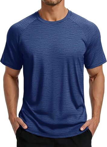 MAGCOMSEN Men's Short Sleeve Moisture Wicking Shirts Athletic Running Workout T-Shirts Performance Breathable Tshirt in Saudi Arabia