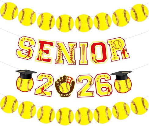 Sursurprise Senior Night Tennis Decorations, Senior 2025 Tennis Banners, Tennis Player Sports Team 2025 Graduation Party Supplies for High School College in Saudi Arabia